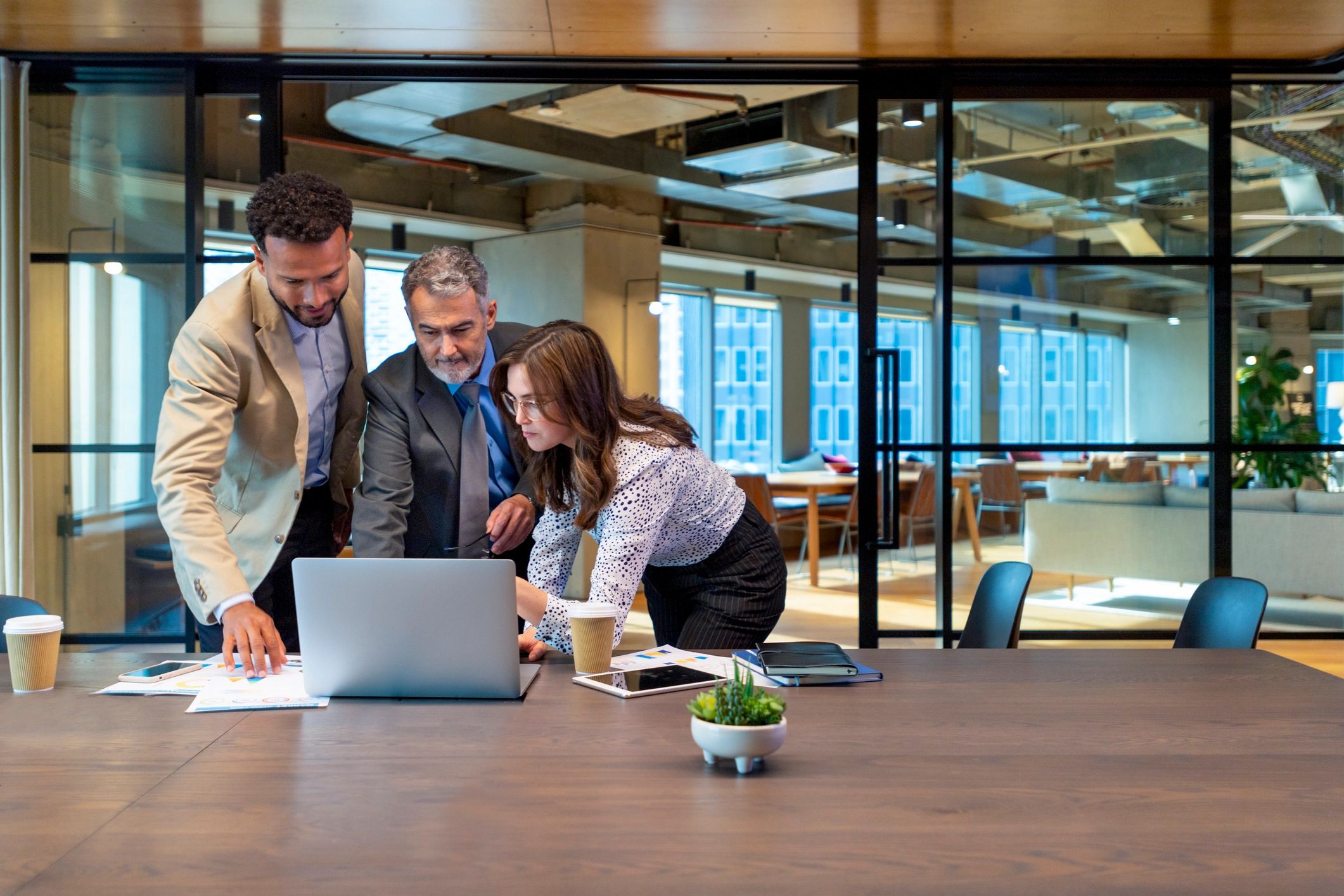 Business team collaborating in a boardroom