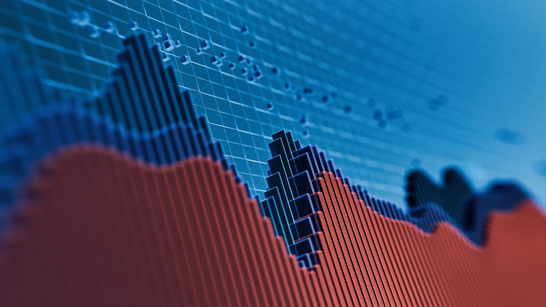 Abstract fintech and analytics visualization